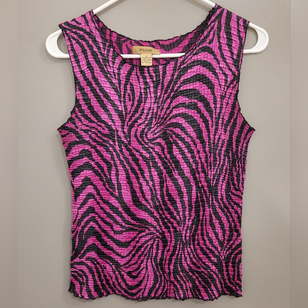 S/M/L Hot Pink and Black Zebra Print Top
